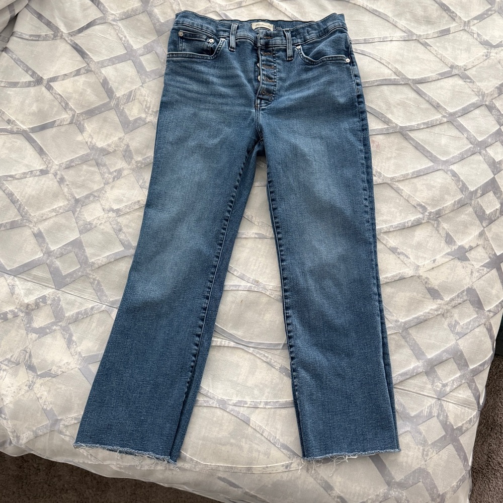 Madewell Kick Out jeans.  Size 31. Raw edge crop.  Gentle used.